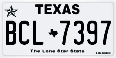 TX license plate BCL7397
