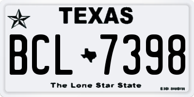 TX license plate BCL7398