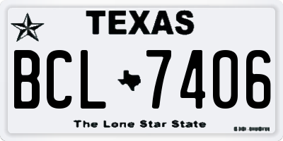 TX license plate BCL7406