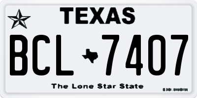 TX license plate BCL7407
