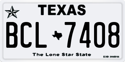TX license plate BCL7408