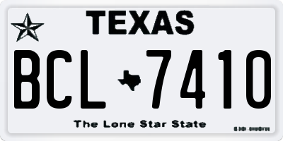 TX license plate BCL7410