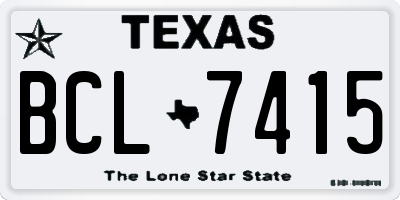 TX license plate BCL7415