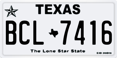 TX license plate BCL7416