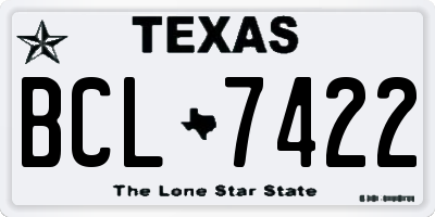 TX license plate BCL7422