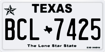 TX license plate BCL7425