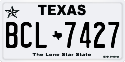 TX license plate BCL7427