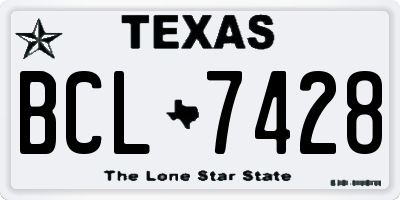 TX license plate BCL7428