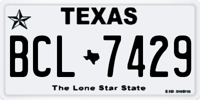 TX license plate BCL7429