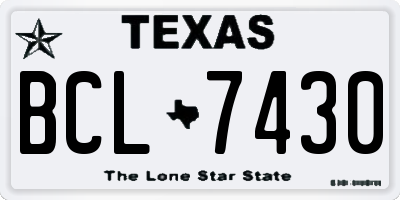 TX license plate BCL7430
