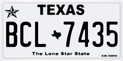 TX license plate BCL7435