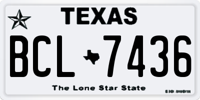 TX license plate BCL7436