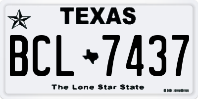 TX license plate BCL7437