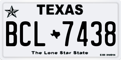 TX license plate BCL7438