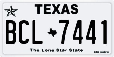 TX license plate BCL7441
