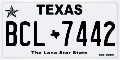 TX license plate BCL7442