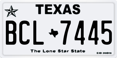 TX license plate BCL7445