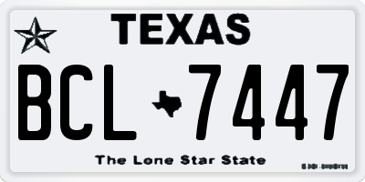TX license plate BCL7447