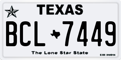 TX license plate BCL7449