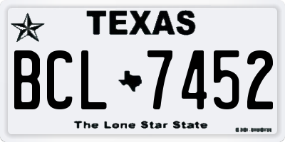 TX license plate BCL7452