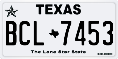 TX license plate BCL7453
