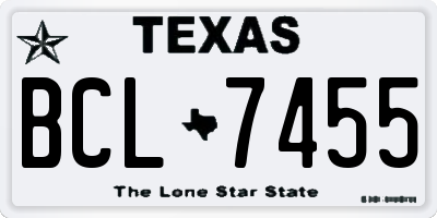 TX license plate BCL7455