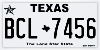 TX license plate BCL7456