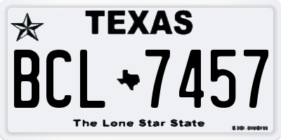 TX license plate BCL7457