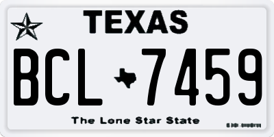 TX license plate BCL7459