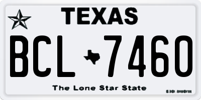 TX license plate BCL7460