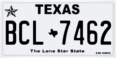 TX license plate BCL7462
