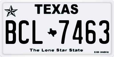 TX license plate BCL7463