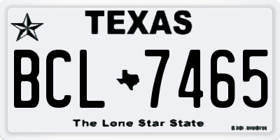 TX license plate BCL7465