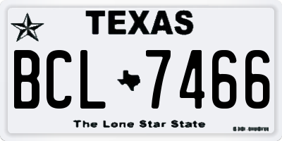 TX license plate BCL7466