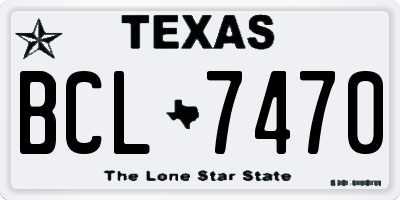 TX license plate BCL7470