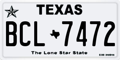 TX license plate BCL7472