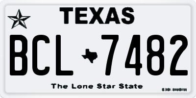 TX license plate BCL7482