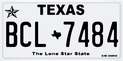 TX license plate BCL7484