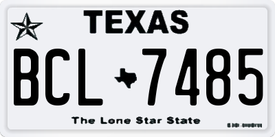 TX license plate BCL7485