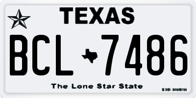 TX license plate BCL7486