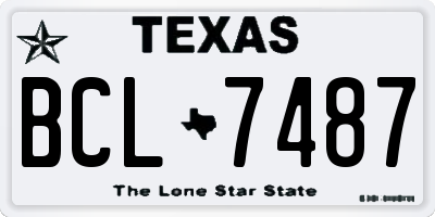 TX license plate BCL7487