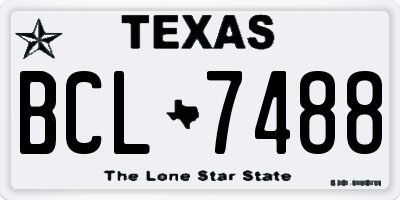 TX license plate BCL7488