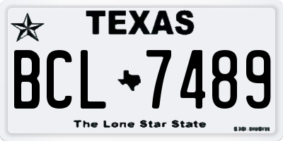 TX license plate BCL7489