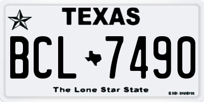 TX license plate BCL7490