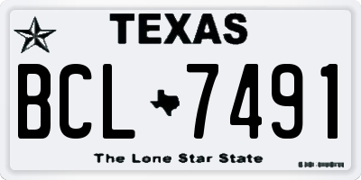 TX license plate BCL7491