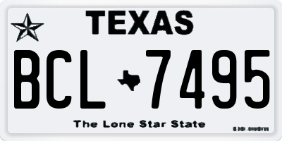 TX license plate BCL7495