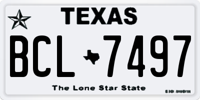 TX license plate BCL7497