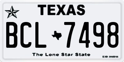 TX license plate BCL7498