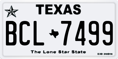 TX license plate BCL7499