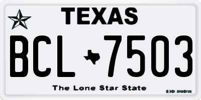 TX license plate BCL7503